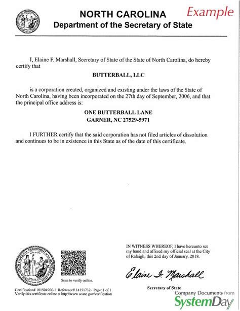 nc bar certificate of good standing.